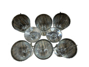 Libbey Moonmist Water Goblets Set of 8 with Platinum Band Vintage Glassware