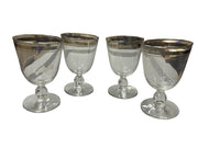 Libbey Moonmist Water Goblets Set of 8 with Platinum Band Vintage Glassware