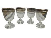 Libbey Moonmist Water Goblets Set of 8 with Platinum Band Vintage Glassware