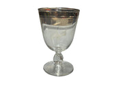 Libbey Moonmist Water Goblets Set of 8 with Platinum Band Vintage Glassware