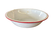 Enamel Camping Bowls Set of 3 All Different Sizes Red and White Vintage