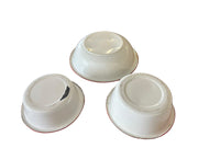 Enamel Camping Bowls Set of 3 All Different Sizes Red and White Vintage