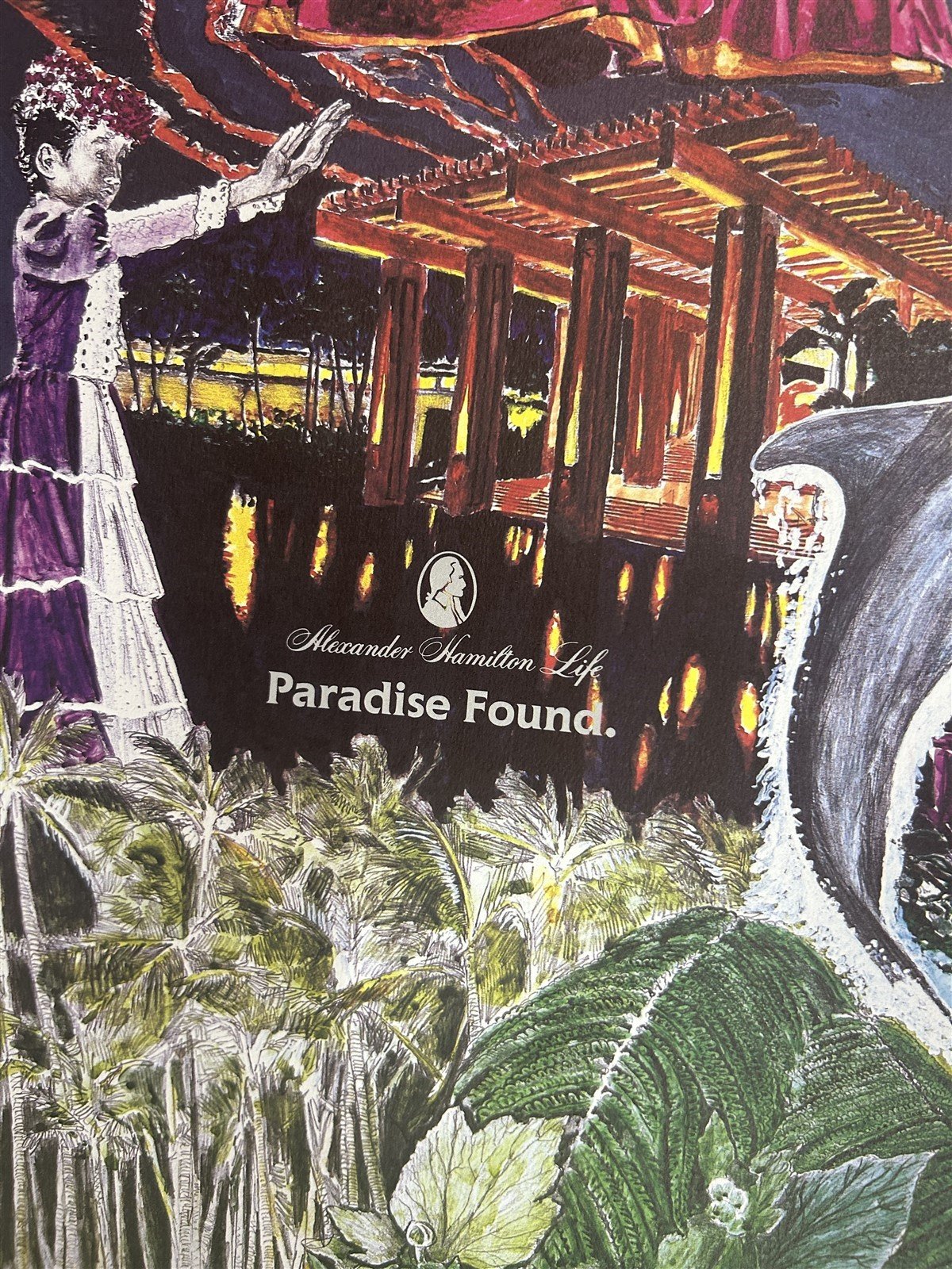 Keith Sandvig Signed Art Poster "Paradise Found." Handmade Collectible