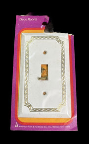 Light Switch and Outlet Covers Set of 6 White and Gold Decorative Wall Plates