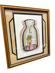 P Buckley Moss 1986 Yorkie in a Jar 37/1000 Signed Print with Frame