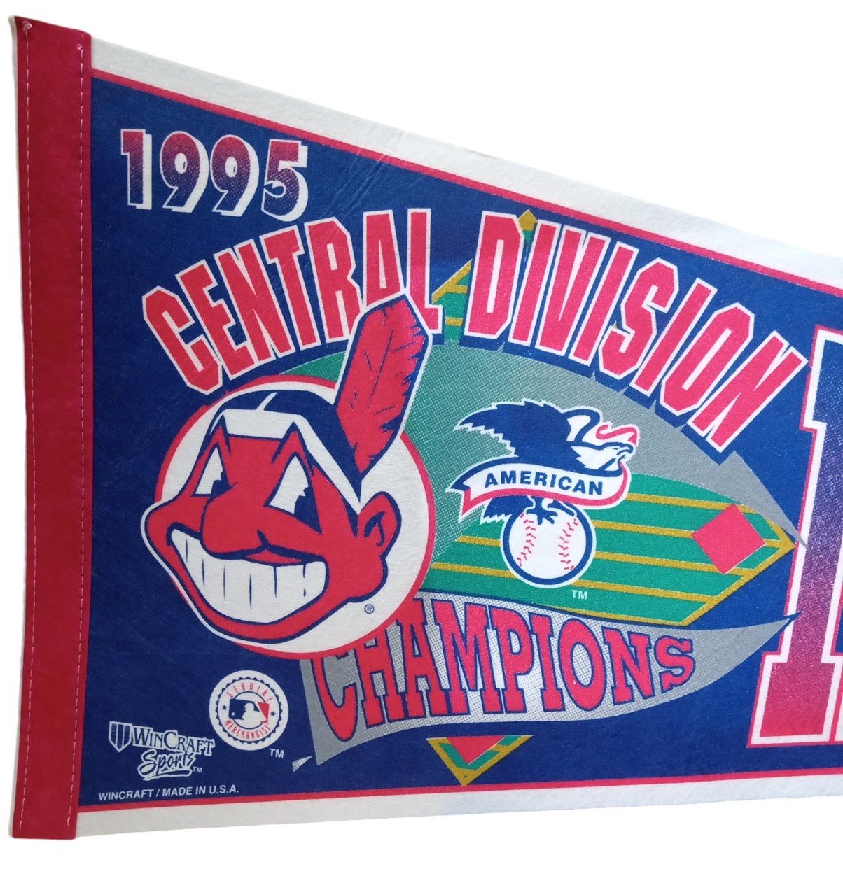 Cleveland Guardians 1995 Central Division Champions Pennant Sports Memorabilia