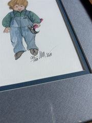 P Buckley Moss Signed Print Toddler Holding a Hammer 562/1000