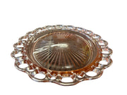 Anchor Hocking Pink Oval Lace Depression Glass Vintage