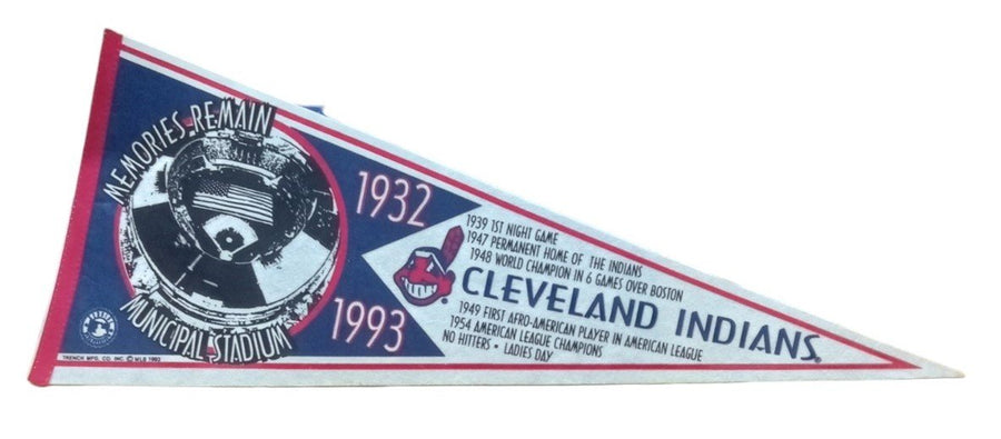 Cleveland Guardians 1993 Municipal Stadium Pennant Vintage Collectible