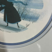 P. Buckley Moss Print Skating Waltz Signed Numbered 918/1000 Amish Couple Art