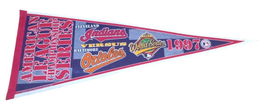 Cleveland Guardians vs Baltimore Orioles 1997 World Series Pennant Memorabilia