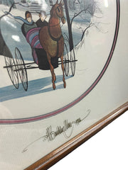 P. Buckley Moss 1986 Double Signed Amish Winter Horse Buggy Ride 747/1000