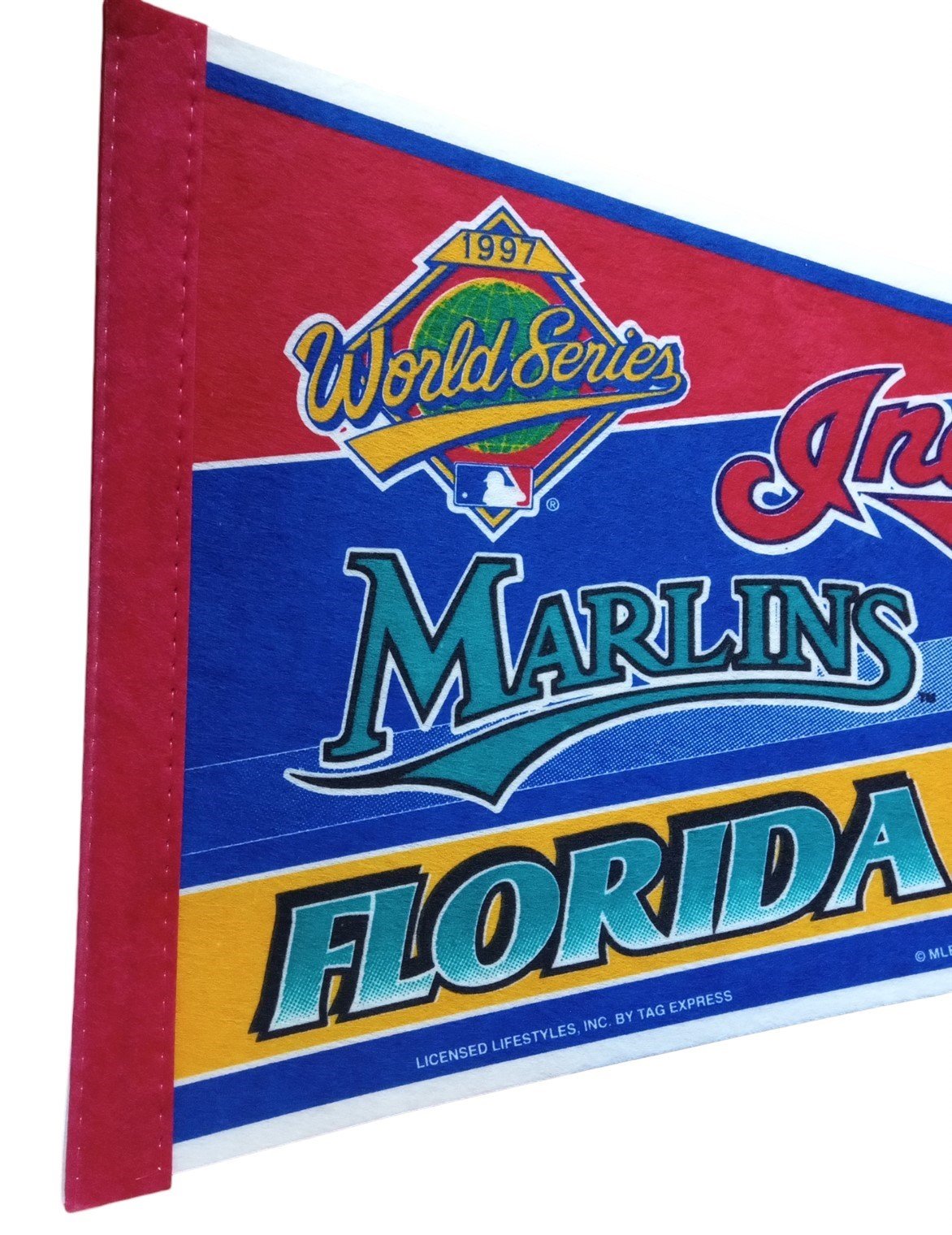 Cleveland Guardians vs Florida Marlins 1997 World Series Pennant Memorabilia