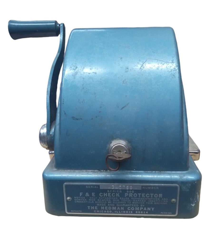 F&E Check Protector Vintage Collectible Nostalgic Checking Vending Equipment
