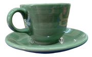 Fiesta - Sage Green Tea Cup & Saucer Homer Laughlin Ceramic Set Dining