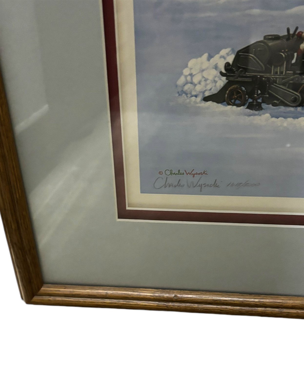 Charles Wysocki Print Jingle Bell Teddy and Friends Signed 1615/5000 Framed COA