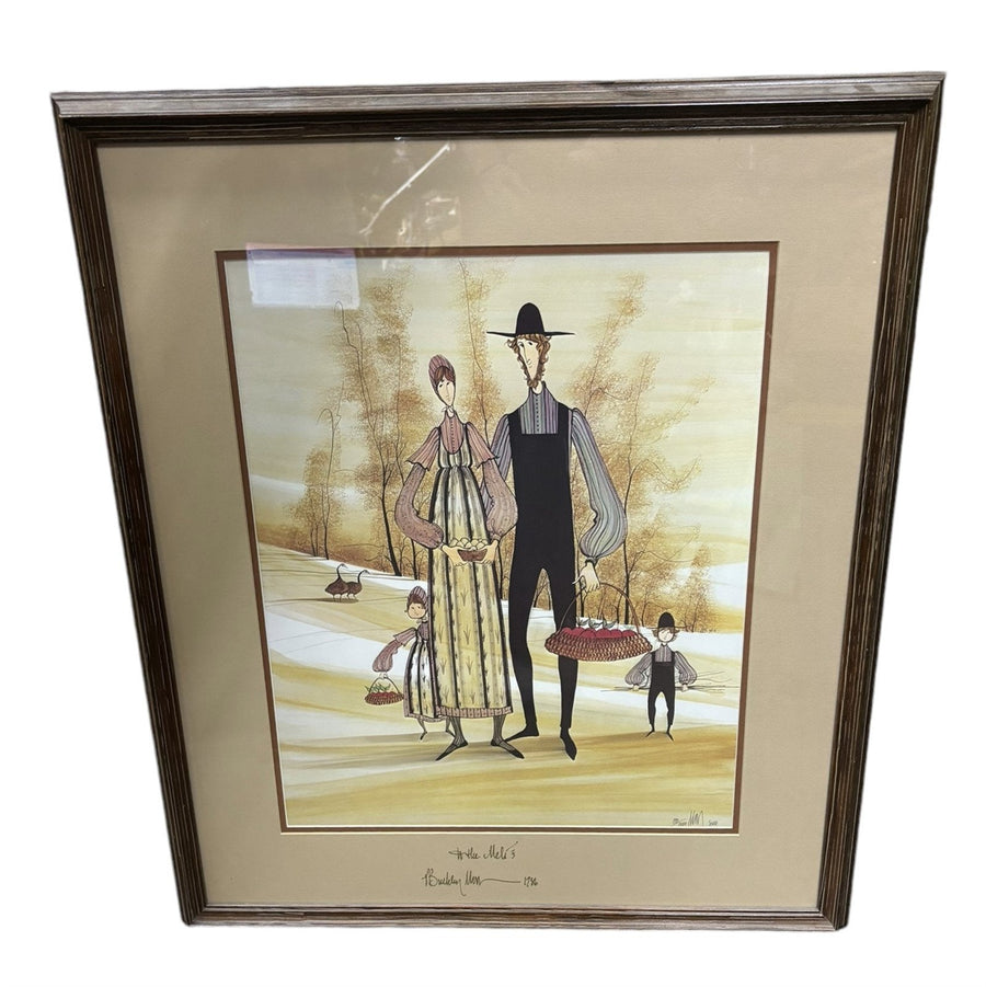 P. Buckley Moss Print To the Meli's Family with Baskets Signed Numbered 175/1000