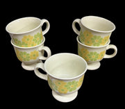 Franciscan Picnic Green Yellow Flowers Antique Earthenware Vintage 20 Pcs