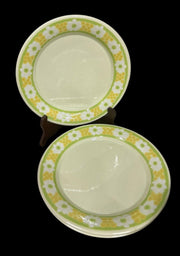 Franciscan Picnic Green Yellow Flowers Antique Earthenware Vintage 20 Pcs