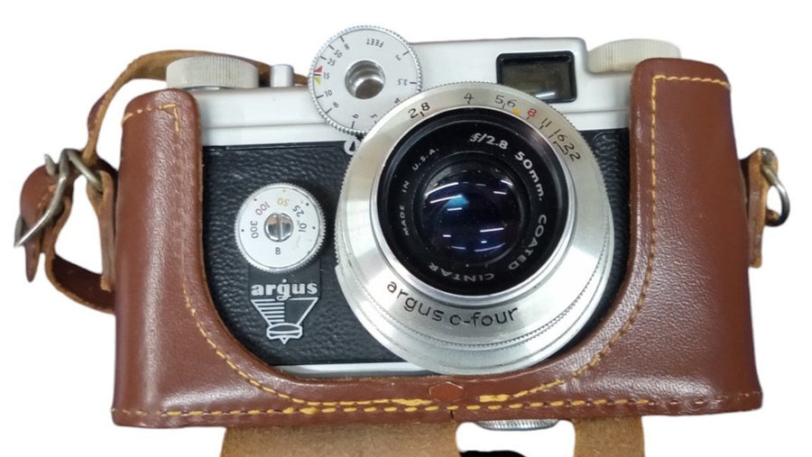 Argus C4 Camera With Leather Case Vintage Collectible Nostalgic Photography