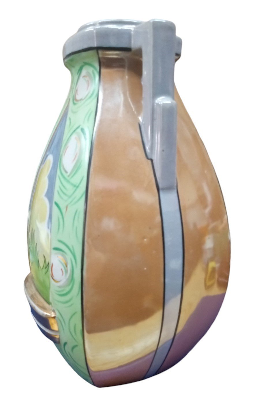 Japanese Art Deco Lusterware Polo Vase Vintage Collectible Nostalgic Decorative