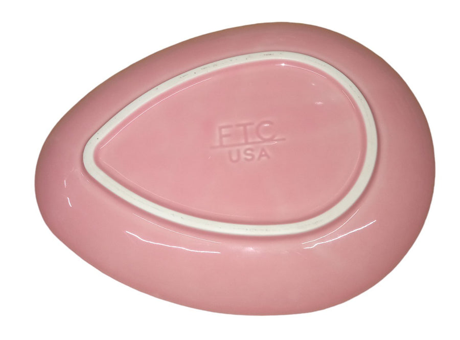 Fiesta - Peony Pink Embossed Egg Shaped Plate Easter Candy Ceramic Serving