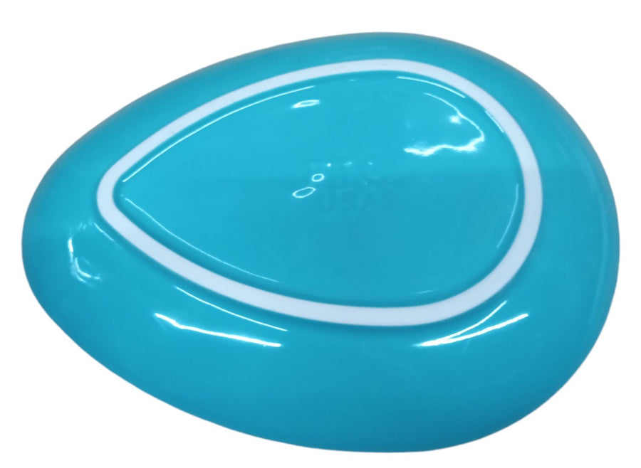 Fiesta - Turquoise Blue Embossed Egg Shaped Plate Easter Candy Ceramic Serving