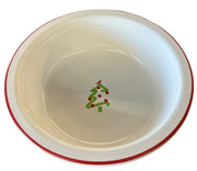 Fiesta Christmas Tree 1 Qt. Bowl Exclusive Vintage White Red Rim