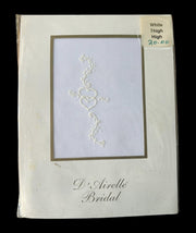 D'Airelle Bridal White Thigh High 100% Nylon Aire Hosiery Hearts Ribbons