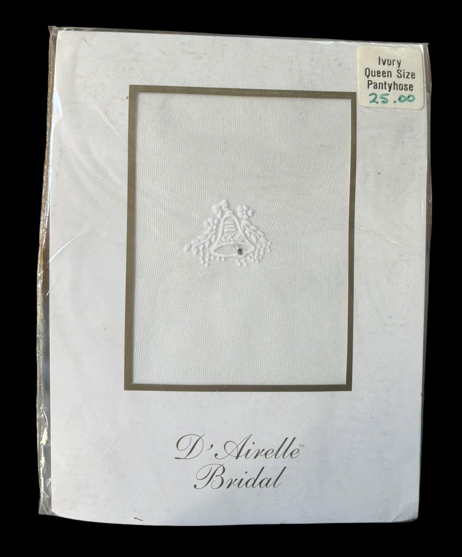 D'Airelle Bridal Ivory Queen Size Pantyhose 100% Nylon Aire Hosiery