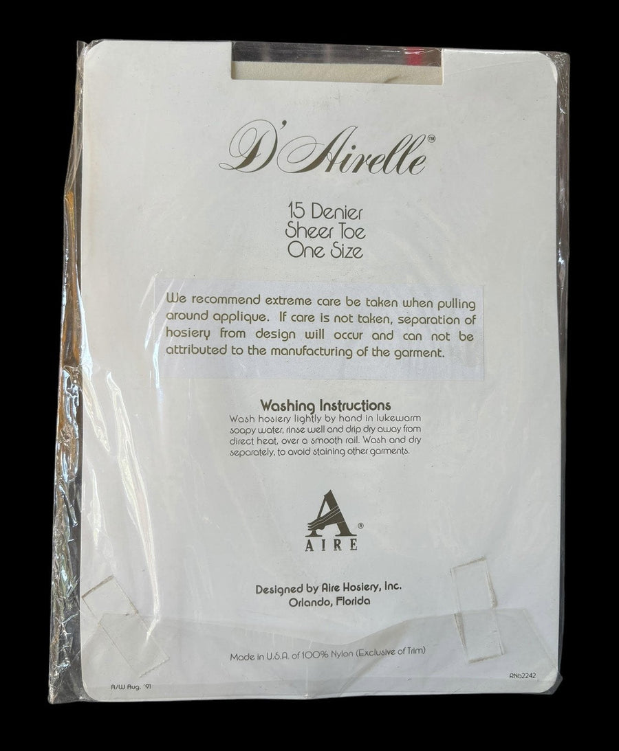 D'Airelle Bridal Ivory One Size Pantyhose 100% Nylon Aire Hosiery