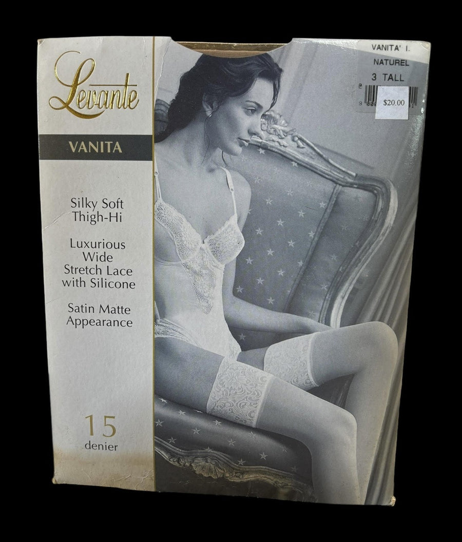 Levante Vanita Naturel 3 Tall Lace Silky Soft Thigh-Hi Original Package