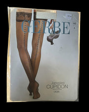 Gerbe Paris Ladies Jarretiere Cupidon Thigh-Hi Stay Up Hearts White Ivory Size 3