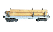 Lionel Lines Log Cart Train 2411 O-Gauge Locomotive Vintage Wooden Rods Flat Car