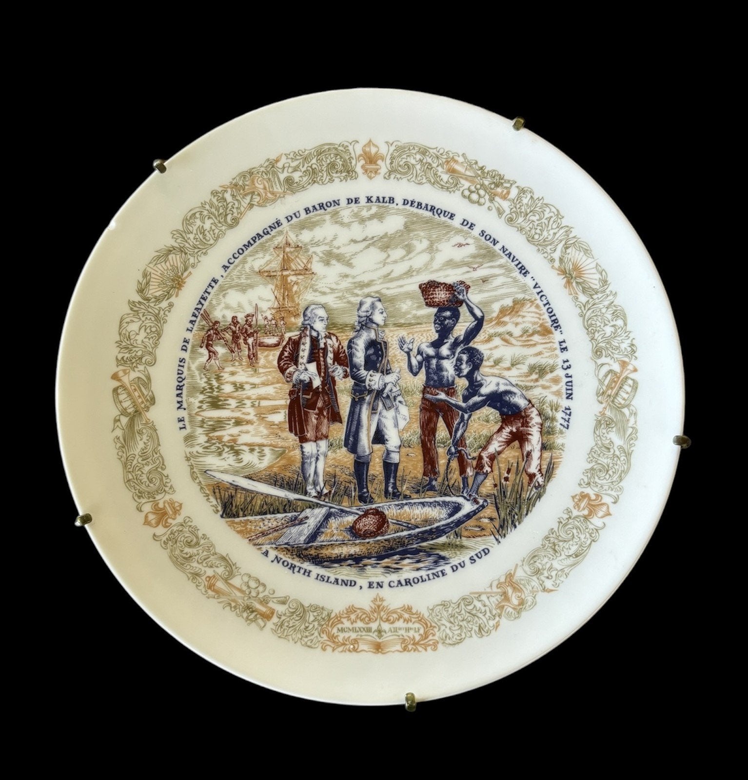 Lafayette Legacy Plates Pair Decorative Porcelain American Revolution