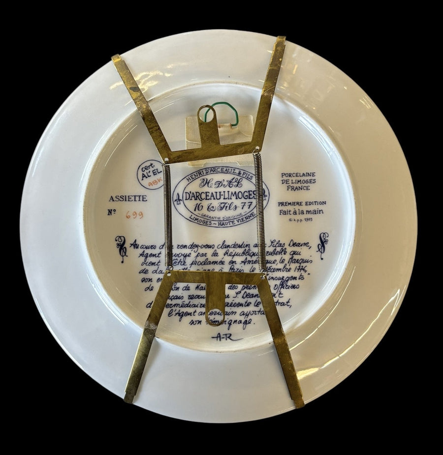 Lafayette Legacy Plates Pair Decorative Porcelain American Revolution