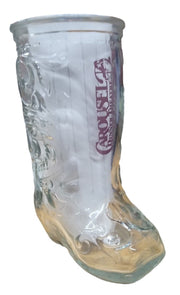 Carousel Dinner Theatre Ravenna,Ohio Cowboy Boot Glass Vintage Collectible