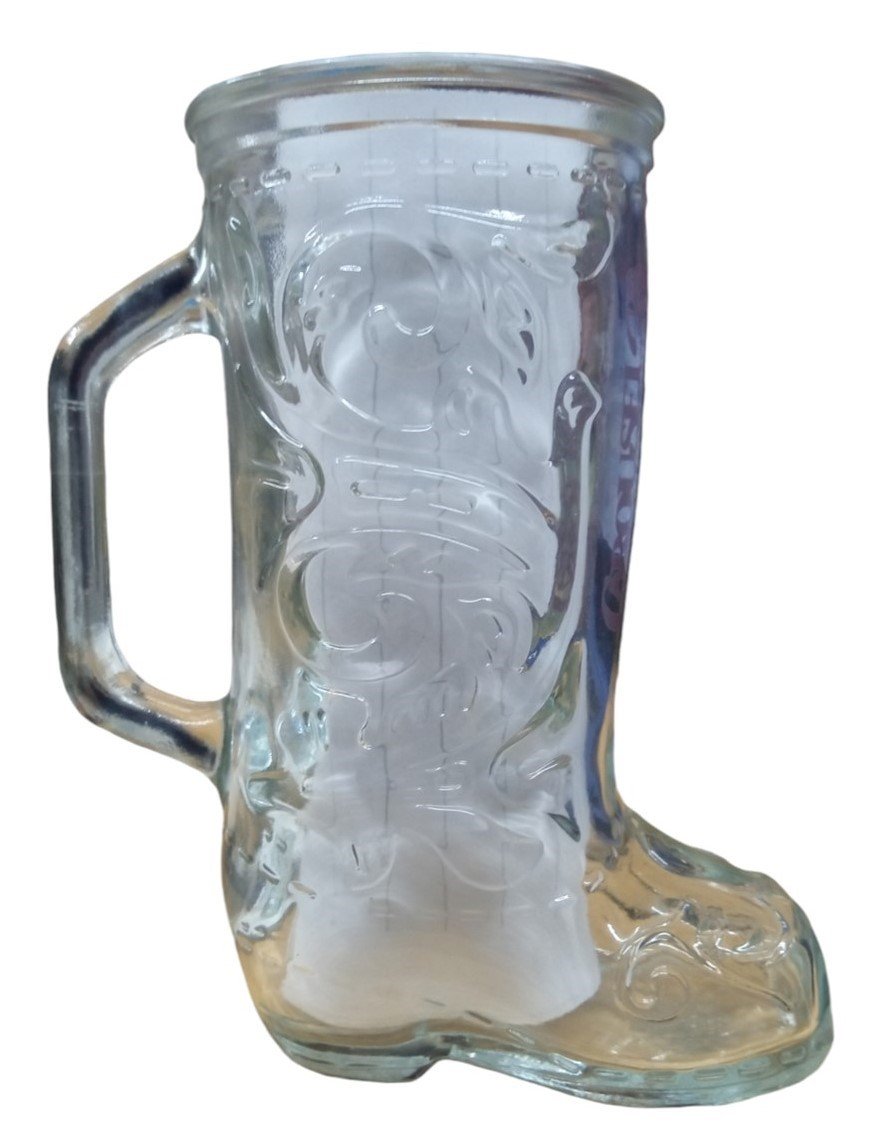 Carousel Dinner Theatre Ravenna,Ohio Cowboy Boot Glass Vintage Collectible