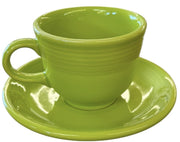 Fiesta - Lemongrass Green Teacup & Saucer Ceramic Homer Laughlin Tea Set Kitchen