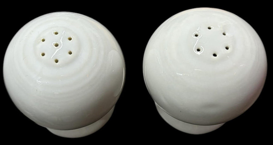 Fiesta - White Ball Salt and Pepper Set Shakers Ceramic Homer Laughlin