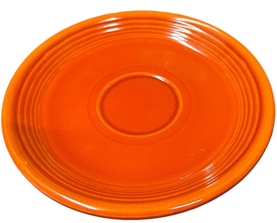 Fiesta - Red Orange Teacup & Saucer Ceramic Homer Laughlin Tea Set Kitchen