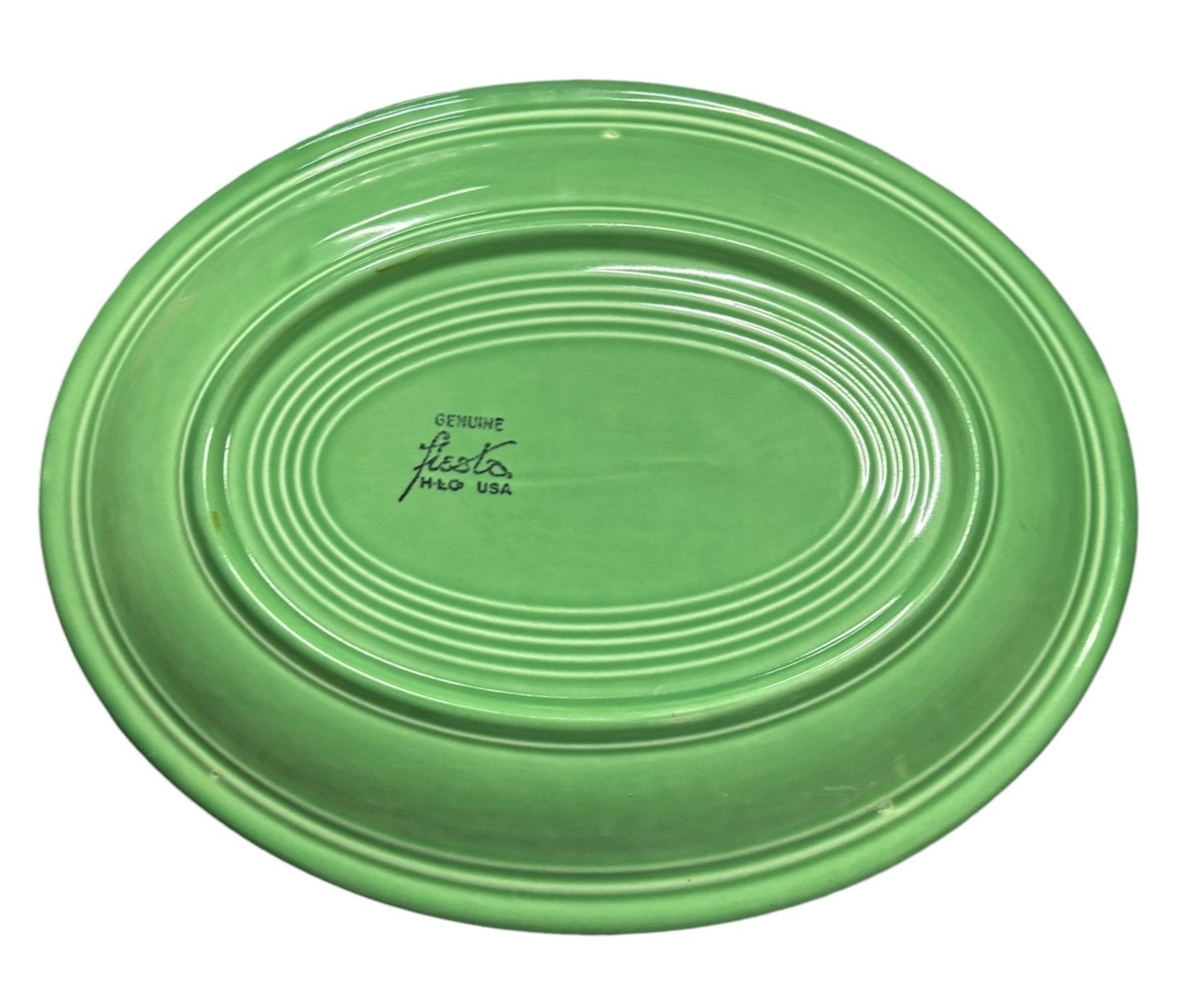 Fiesta - Vintage Green Large Oval Platter Homer Laughlin Serving Kitchenware