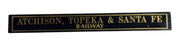 Atchison Topeka & Santa Fe Railway Antique Jalousie Glass Sign