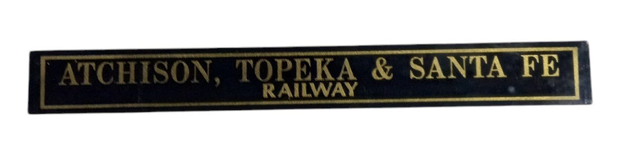 Atchison Topeka & Santa Fe Railway Antique Jalousie Glass Sign