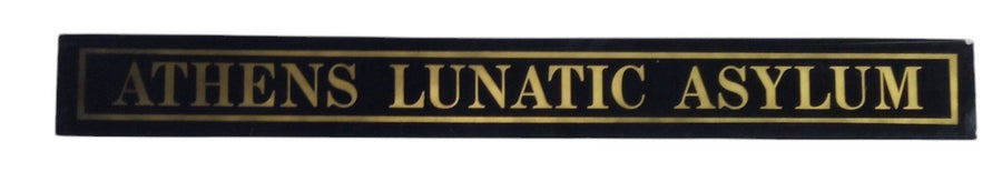 Athens Lunatic Asylum Antique Jalousie Glass Sign