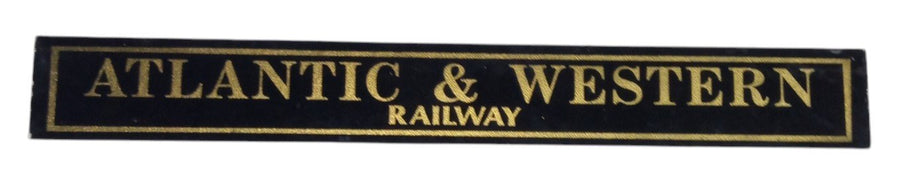 Atlantic & Western Railway Antique Jalousie Glass Sign