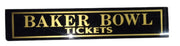 Baker Bowl Tickets Antique Jalousie Glass Sign