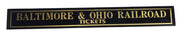 Baltimore & Ohio Railroad Tickets Antique Jalousie Glass Sign