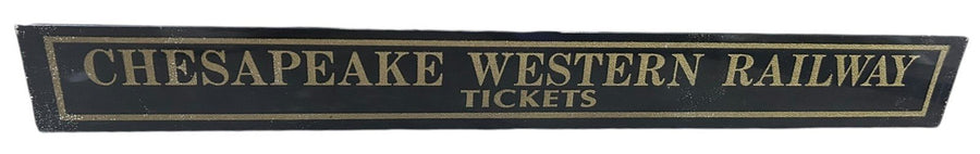 Chesapeake Western Railway Tickets Antique Jalousie Glass Sign