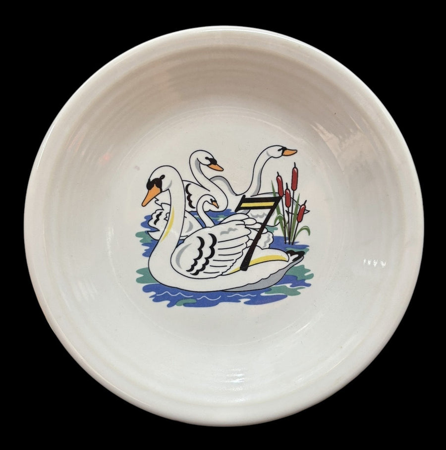 Fiesta Homer Laughlin 12 Days Of Christmas Saucer Seven Swans Swimming